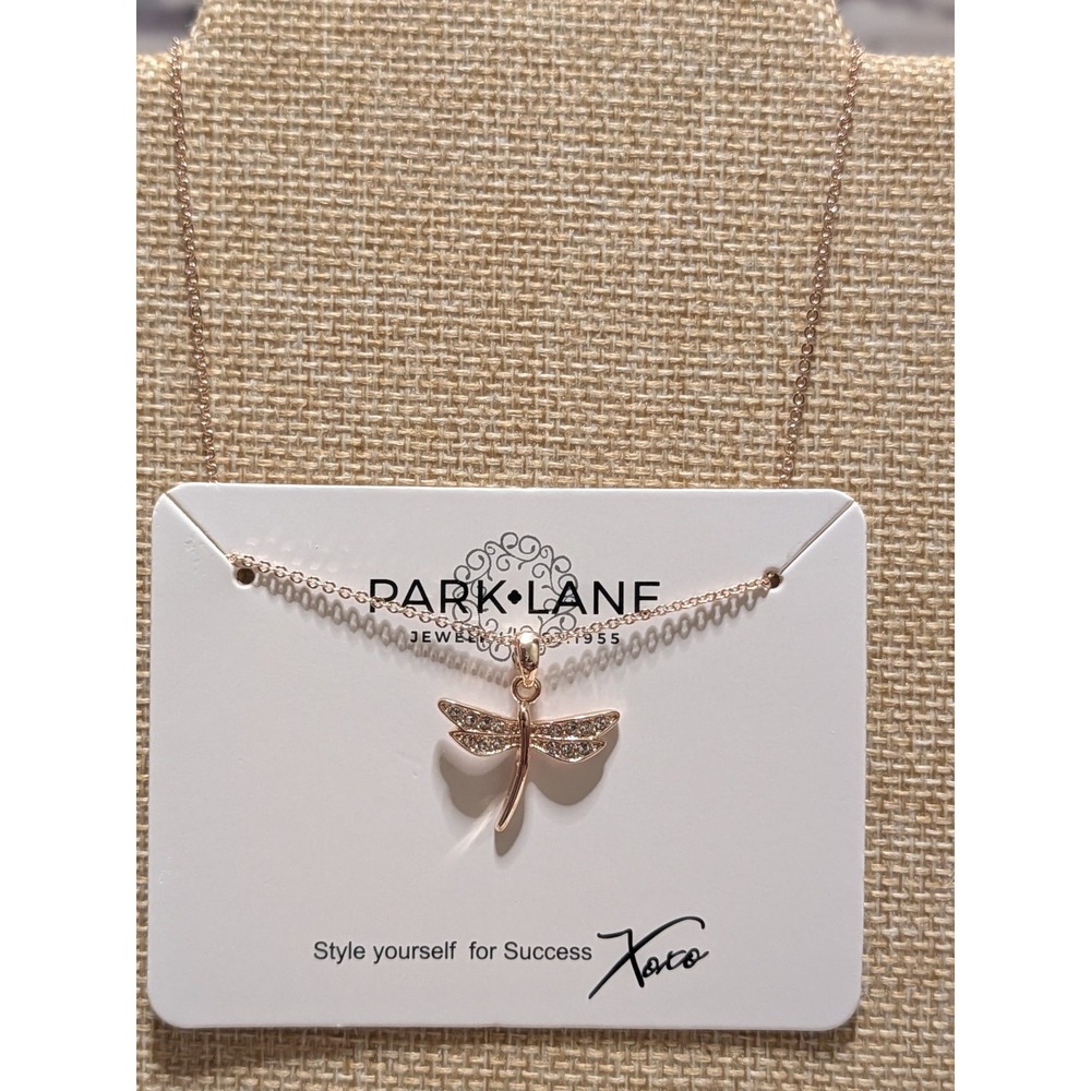 Park Lane Dragonfly Necklace‎ Rose Gold Micro Crystals NIB